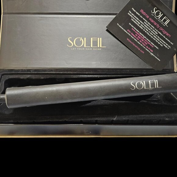 Soleil Professional Solid Ceramic Flat Iron Magnetized Plates ~ Black - Picture 2 of 3